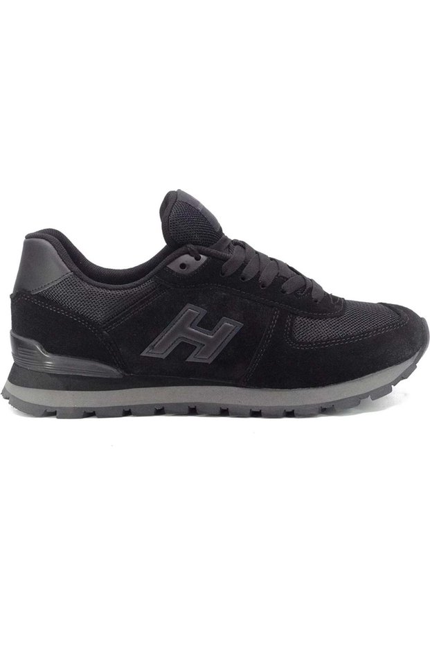 102 19250 Black Smoked Color Genuine Leather Casual Daily Sports Shoes