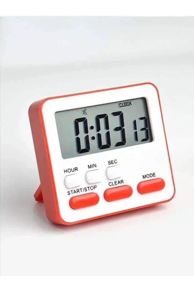 Red Digital Display Cooking Alarm Clock Kitchen Timer Sleep Stopwatch Clock House Countdown Kids Stu