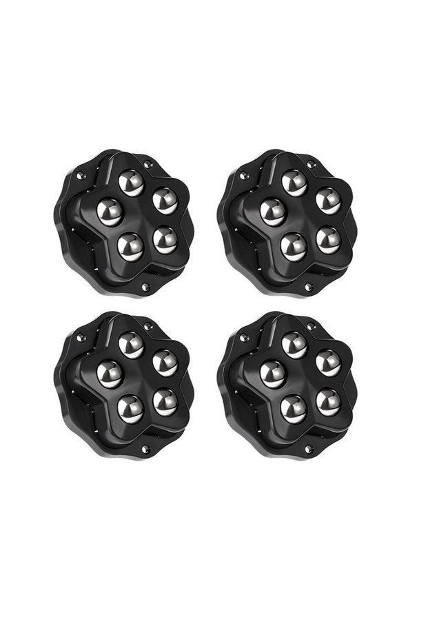 Black steel ball New 4Pcs Self Adhesive Type Mute Ball Universal Wheel 200Kg 5 Beads Furniture Caste