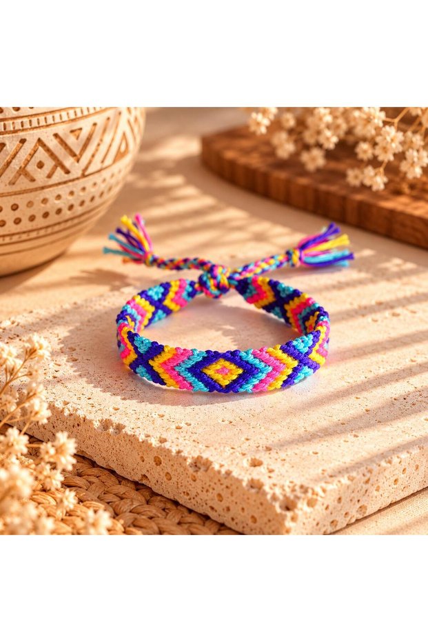 Unisex Ethnic Pattern Friend Bracelet - Adjustable and Durable - Lasting Colors