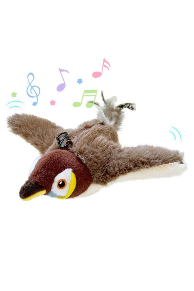 1pc Interactive Cat Toys Rechargeable Flying Bird Wings Cat Toy Stimulating Play Touch Activated Plu
