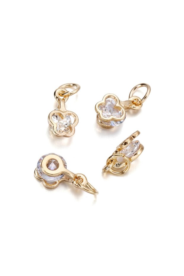 Gold butterfly 10Pcs/lot Alloy Gold Silver Color Rhinestone Hearts Charms For Earrings Necklaces DIY