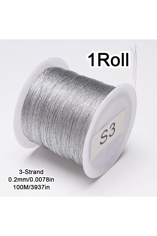 0.2mm 100m 1 Roll Gold/Silver Thread Macrame Cord Rope Bracelet Necklace Braided String For DIY Jewe