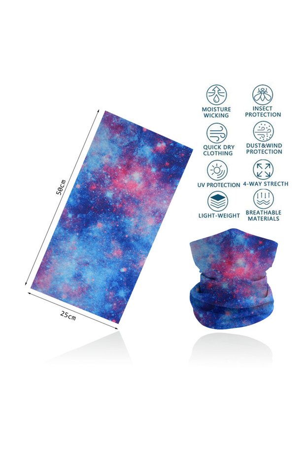 25X50cm SW083 Seamless Bandana Sky Stars Printed Cycling Bandana Rave Face Mask Women Men for Dust W