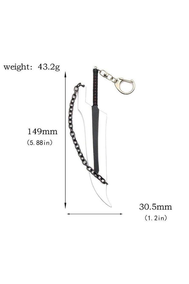 K00692-02 Anime BLEACH: Thousand-Year Blood War Keychains Kurosaki Ichigo Zangetsu Weapon Pendant Ke