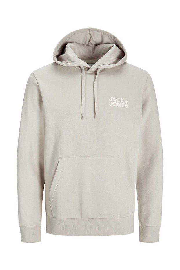 Jjecorp Logo Sweat Hood Noos Men's Sweat 12152840 Detail:Small Print/Moonbeam/Moonbeam