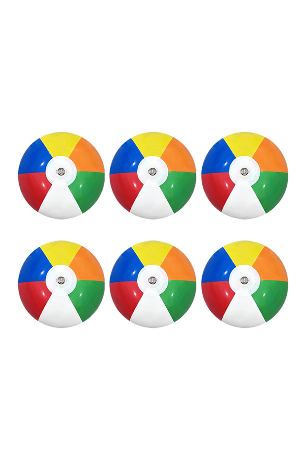 6pcs Colorful Ball 6pcs Colorful Inflatable Beach Ball Summer Holiday Swimming Pool Party Game Ball