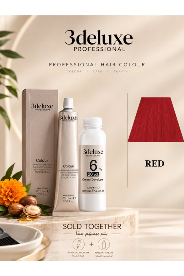 Hair Color Cream & Cream Developer 20 vol.(6%) β 100 ml Each Red