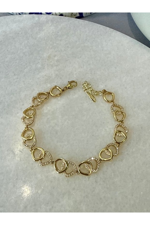 Xuping Interlocking Heart Steel Bracelet