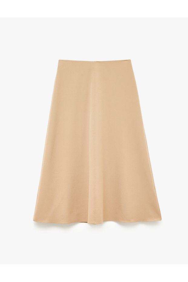 High Waist Regular Fit Flared Maxi Skirt