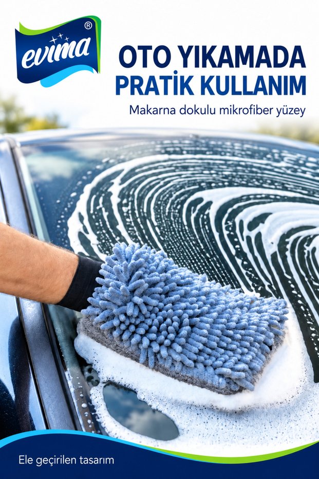 Double Sided Auto Washing Drying Glove Microfiber Pasta Cloth Washing Polishing Glove