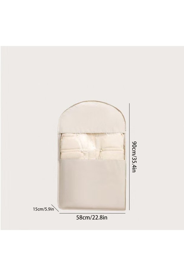 Beige-S 1pc Down Jacket Compressed Dust Cover Clothes Compression Hanging Bag Household Visible Clot