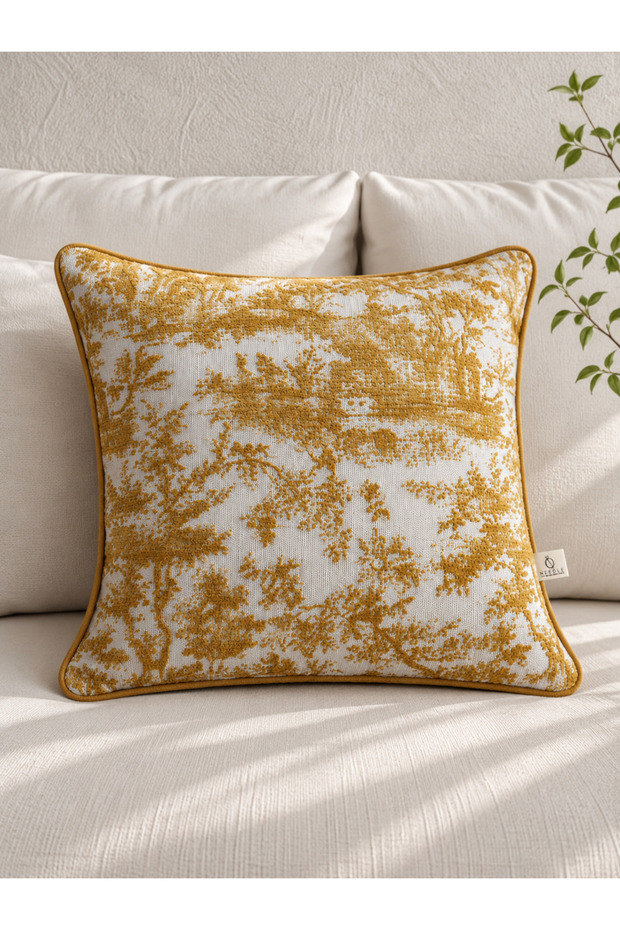 Patina Mustard Kirlent Kilifi (45X45)