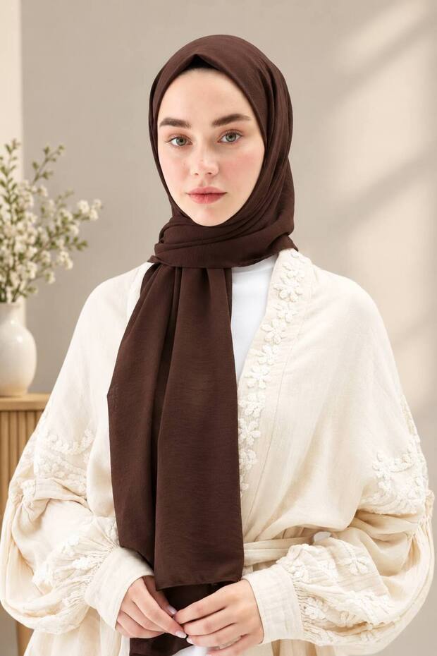 Medina Silk Shawl Luxurious Silky, Lightweight, Women's Hijab Shawl Brown