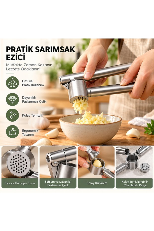 Stainless Steel Conch Garlic Masher Practical Garlic Paste Luxury Steel Garlic Paste
