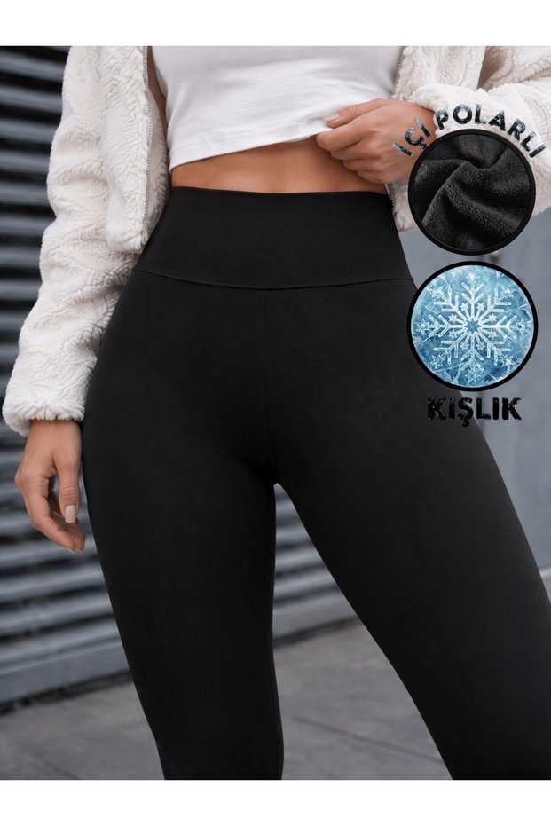 Women's Black Winter Fleece-Lined High-Waist Shaping Corset Interlock Steel Knit Leggings, Not See-Through