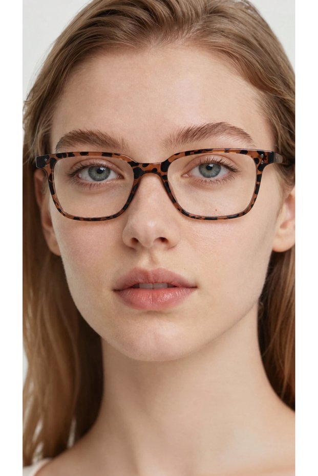 Cairo 50, Square Frame, Rectangular, Bone-Colored, Transparent, Unisex, Blue Light Blocking Glasses for Women and Men.