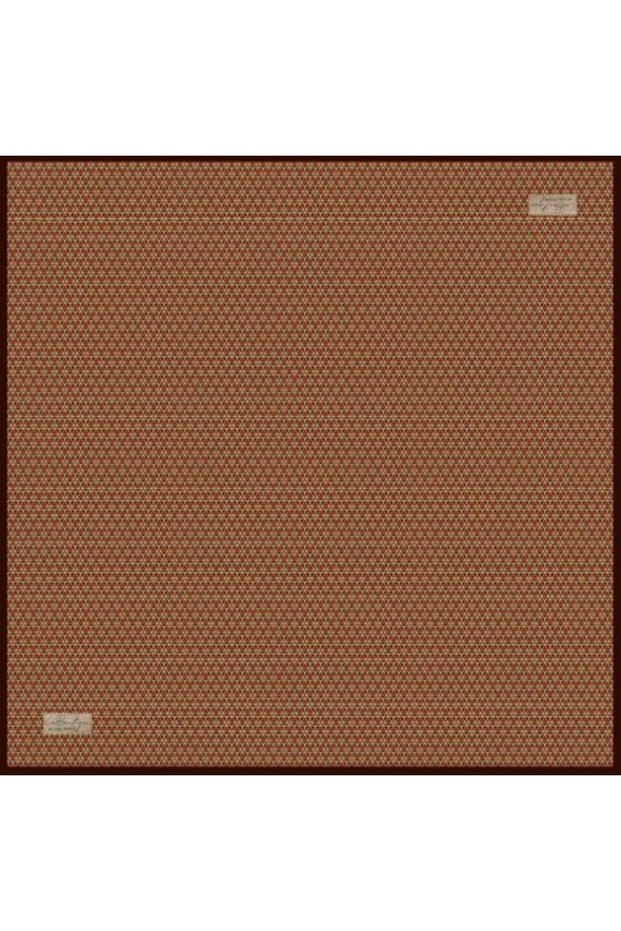 Sura Pure Silk Scarf 2685 04 Coffee Geometric Pattern