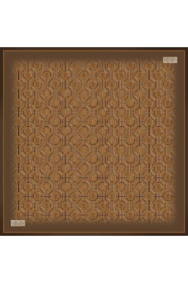 Sura Pure Silk Scarf 2667 07 Camel Geometric Pattern