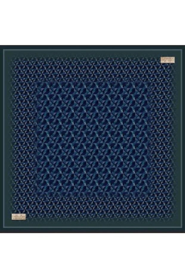 Pure Tivil Silk 2849 09 Petrol Green Geometric Pattern