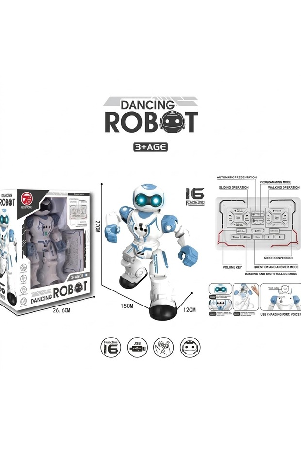 Robot de jucarie inteligent si interactiv 27 cm