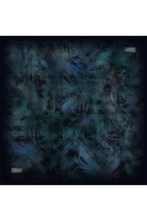 Saf Sura İpek 2861 04 Petrol Green Ethnic Pattern
