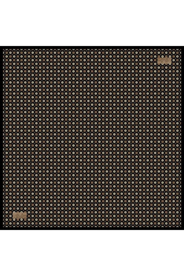 Sura Pure Silk Scarf 2693 03 Black Brown Flower Pattern