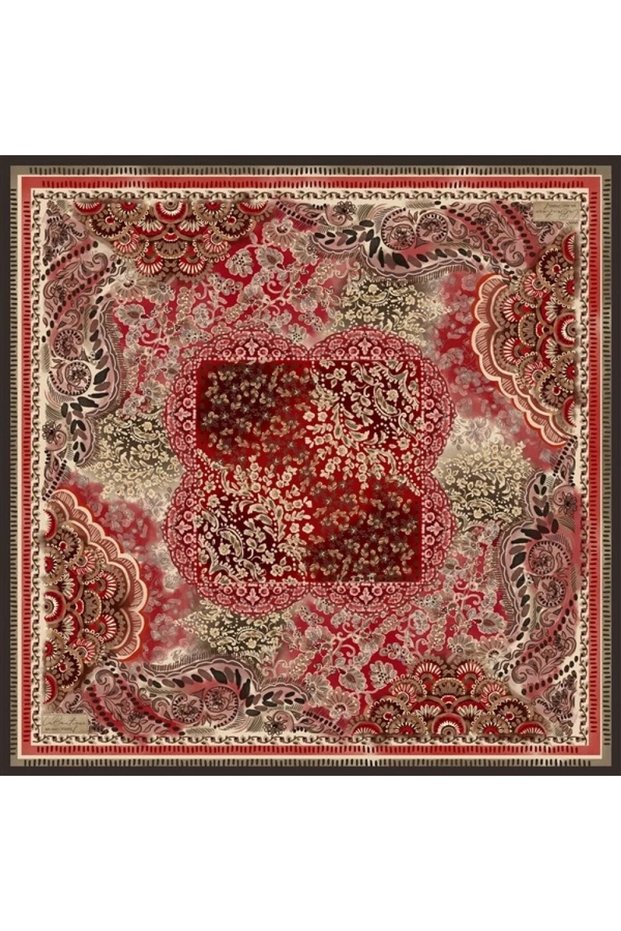 Pure Sura Silk 2855 05 Red Ethnic Pattern