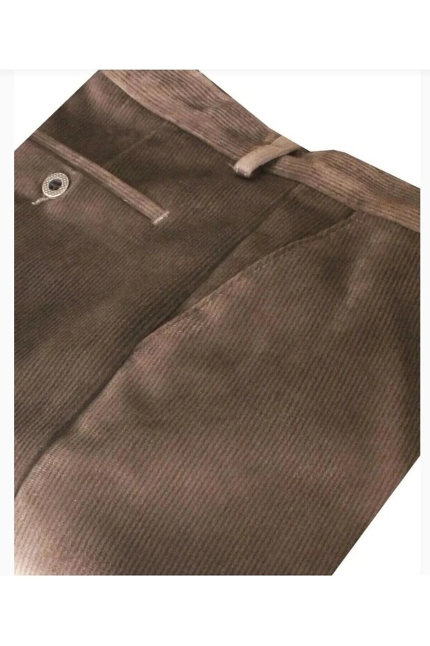 Men's Classic Cut Light Brown Velvet Trousers