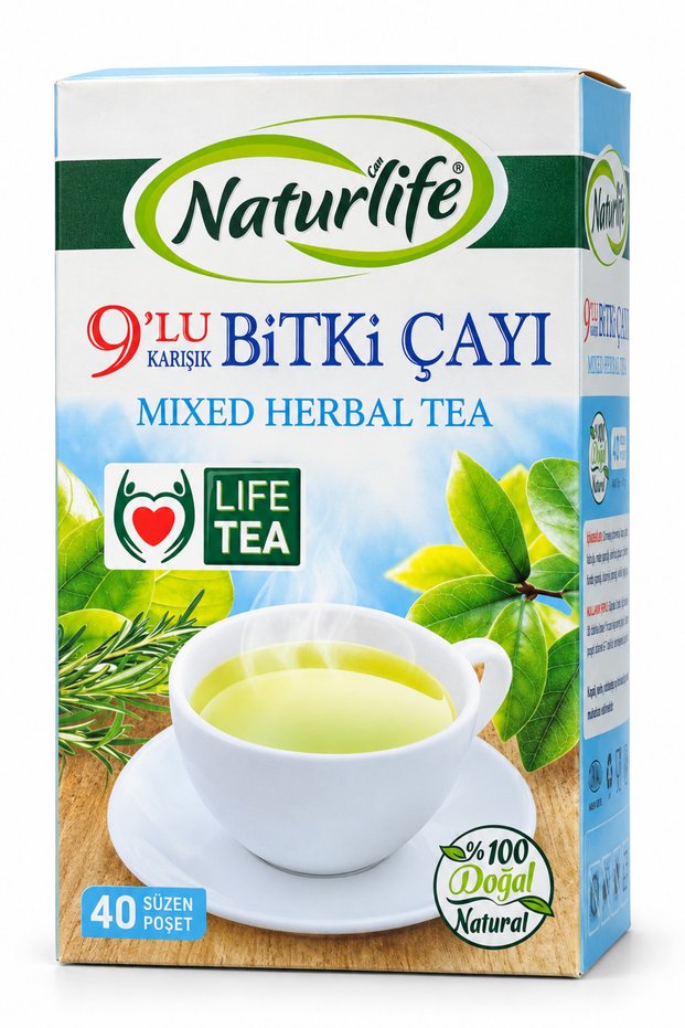 9-Pack of Mixed Herbal Tea with Mate, Rosemary, and Green Tea - 40 Filtered Tea Bags