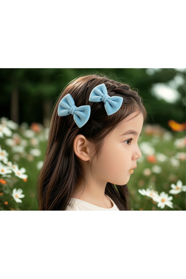 2-Piece Velvet Bow Hair Clip for Girls and Babies