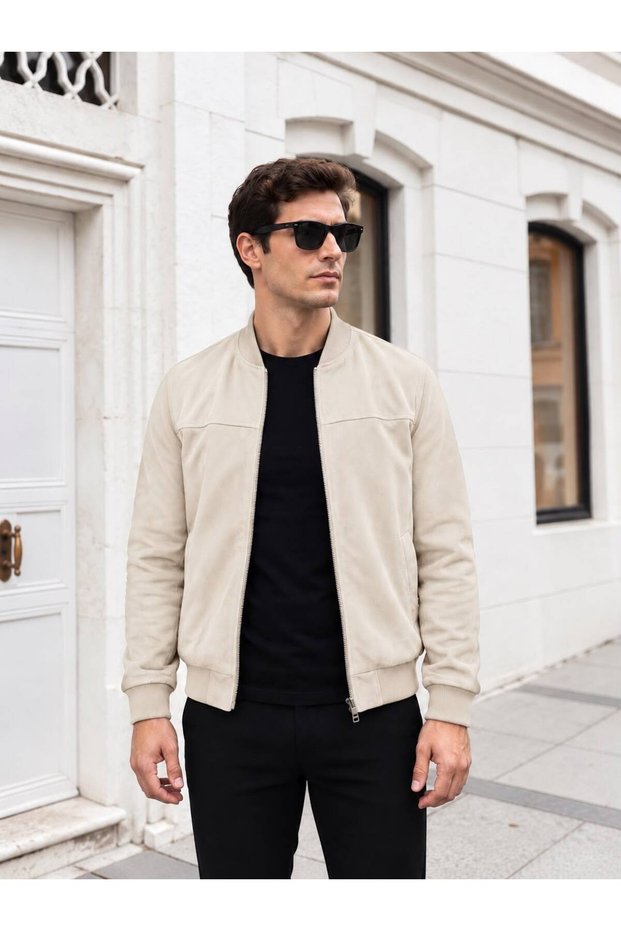 Men's Suede College Jacket
