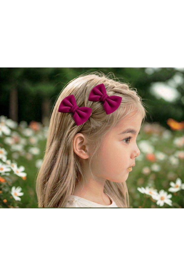 2-Piece Velvet Bow Hair Clip for Girls and Babies