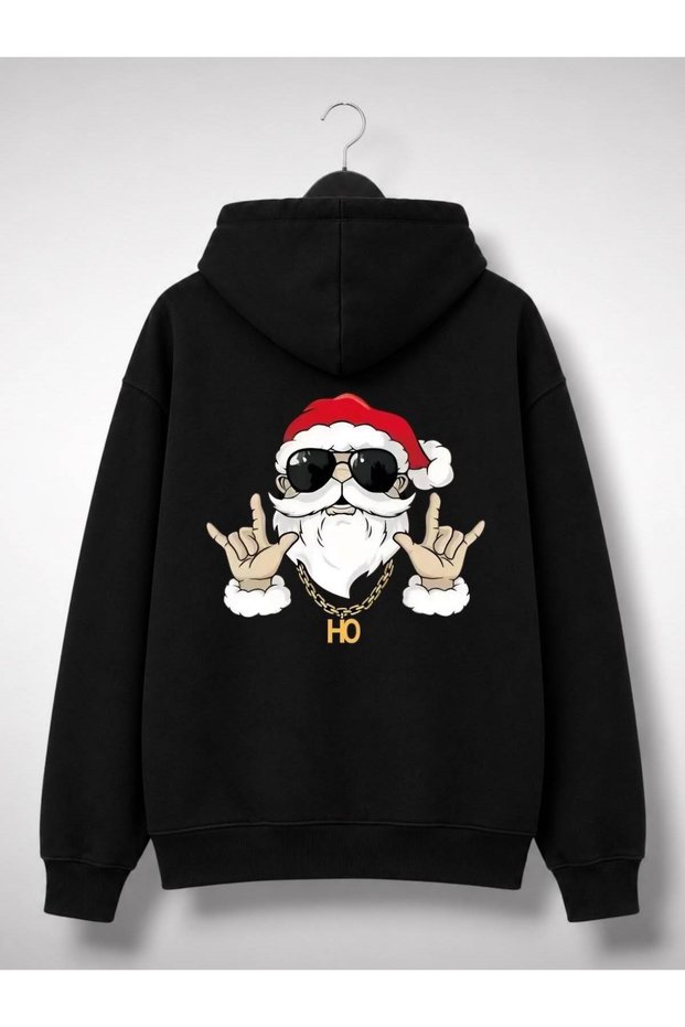 New Season Christmas Printed 3-Ply Cotton Cap Hooded Eatshirts