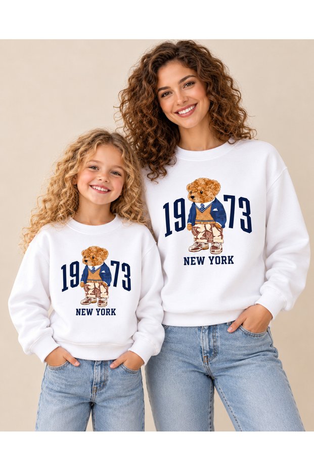 Printed Mother-Daughter Sweatshirt Set (Price Is for One Piece)