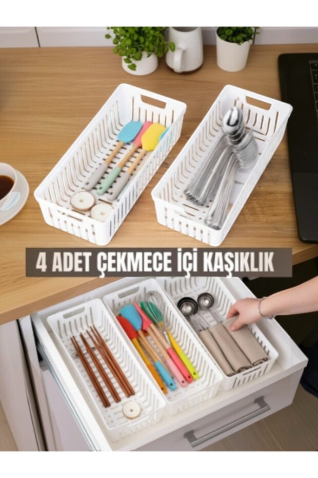 4-Piece Modular Spoon Holder Set - Kitchen Organizer, Drawer Organizer, Knife Holder, Ladle Holder