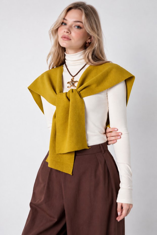 Square Patchwork Scarf - Sports Knitwear Knitted Shoulder Scarf | Unisex Boho Shawl - Scarf - Oil Green