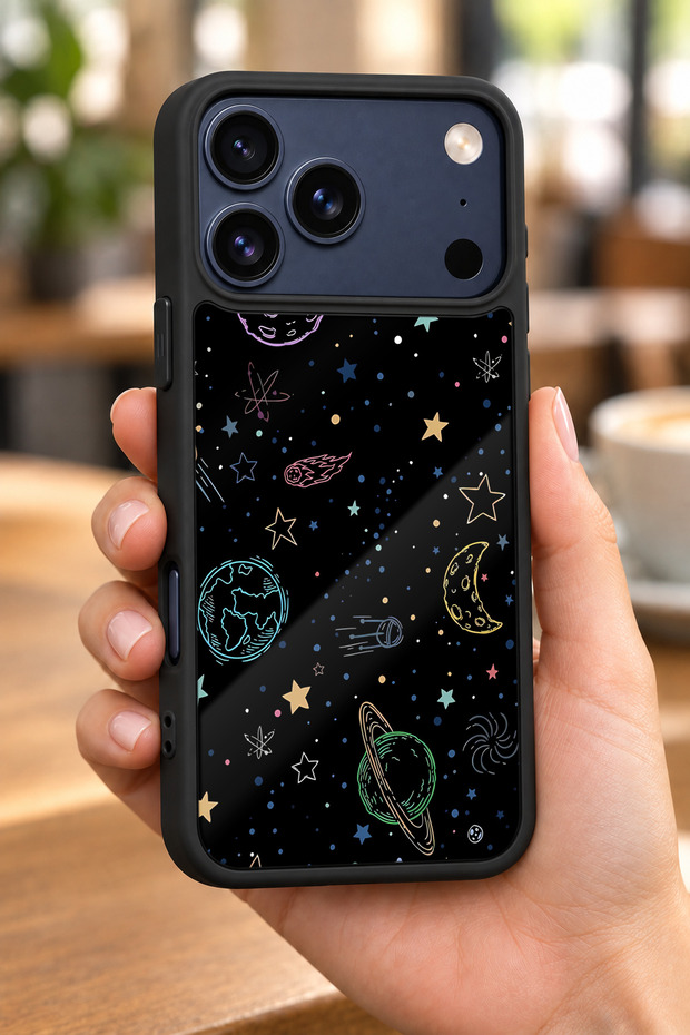 حافظة مقاومة للصدمات متوافقة مع هاتف iPhone 18 Pro Max مع حماية للكاميرا بنمط النجوم