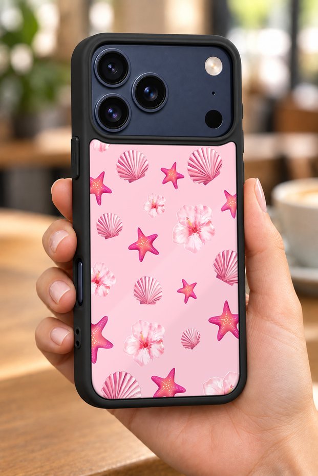 حافظة مقاومة للصدمات متوافقة مع هاتف iPhone 18 Pro Max مع حماية للكاميرا بنمط نجم البحر