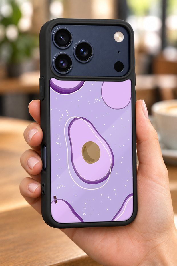 حافظة مقاومة للصدمات متوافقة مع هاتف iPhone 18 Pro Max مع حماية للكاميرا بنمط الأفوكادو