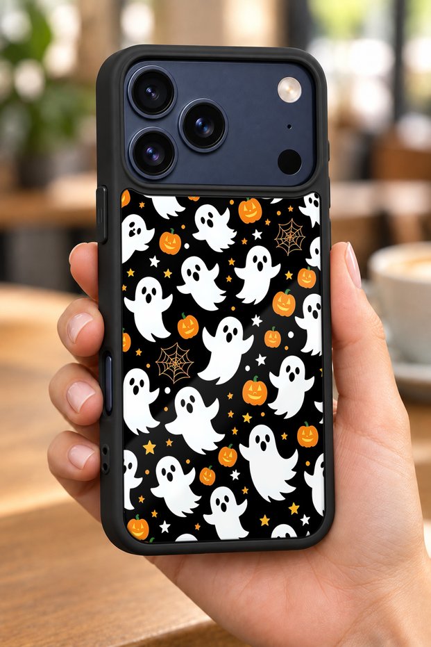 حافظة مقاومة للصدمات متوافقة مع هاتف iPhone 18 Pro Max مع حماية للكاميرا بنمط الشبح