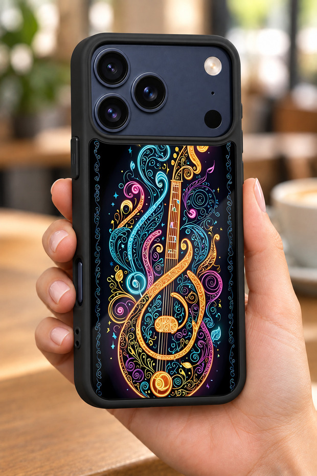حافظة مقاومة للصدمات متوافقة مع هاتف iPhone 18 Pro Max مع حماية للكاميرا بنمط ميلودي