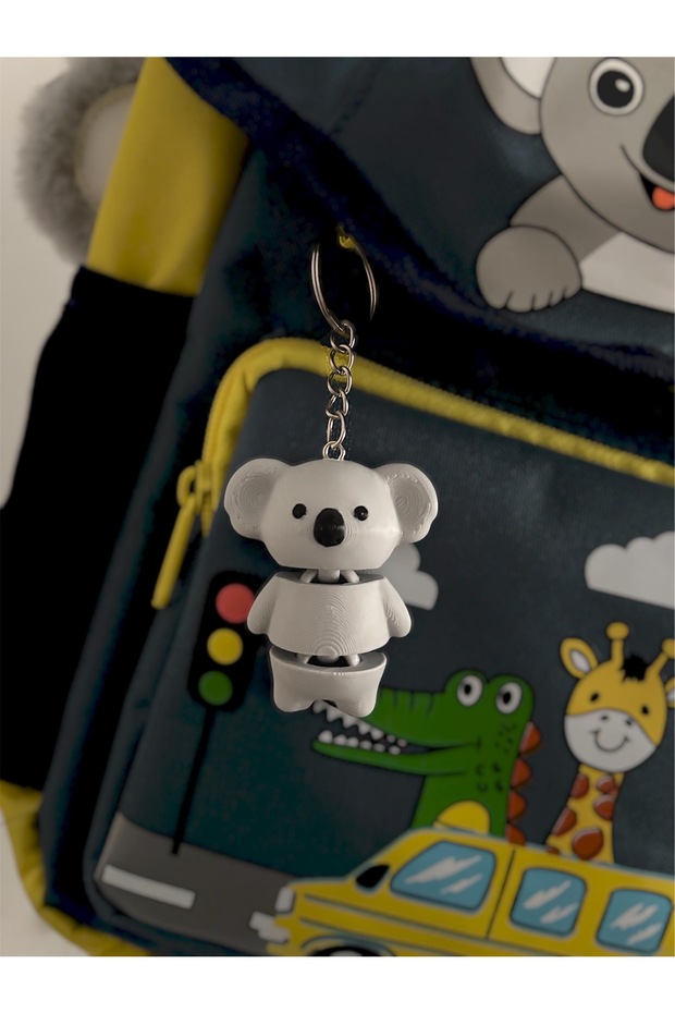 Animated Koala Keychain and Bag Ornament – Adorable Animal Figure School Bag Accessory