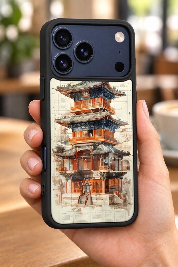 حافظة مقاومة للصدمات متوافقة مع هاتف iPhone 18 Pro مع حماية للكاميرا بنمط هانوك