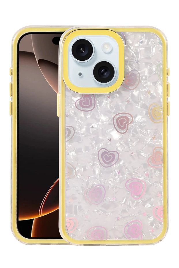 Ilkestor Newface iPhone 14 Lumi Patterned Cover (15112) - Yellow