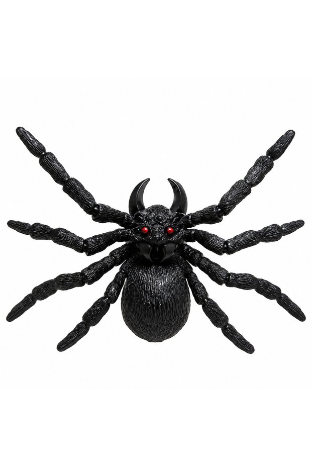Halloween Black Spider Decoration with Red Eyes, 15CM
