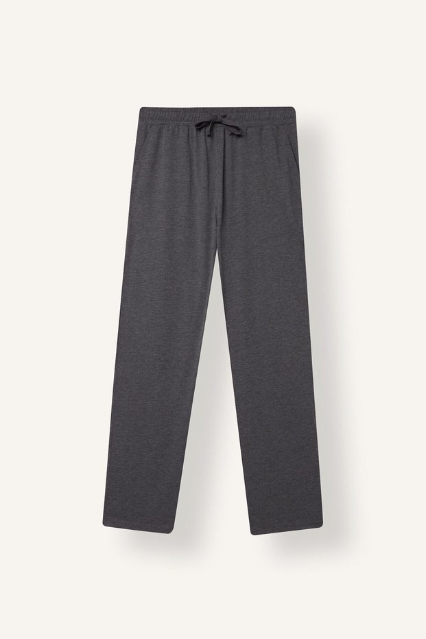 100% Cotton New Regular Fit Lace-Up Waist Flat Leg Pajama Bottoms J0321Ax26Au