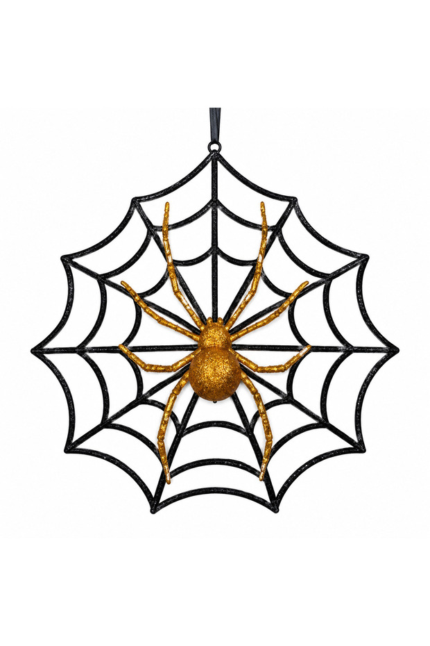 Halloween Gold Spider Web Hanging Decoration, 40CM