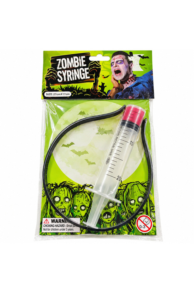 Halloween Zombie Syringe Costume Prop with Flexible Tube