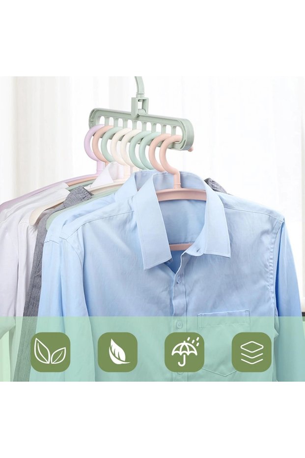 9-Compartment Space-Saving Folding Magic Clothes Hanger (5047)